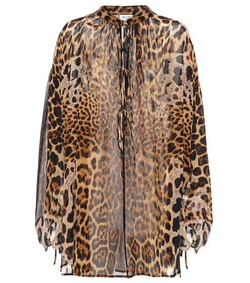 Leopard-printed silk top | Saint Laurent