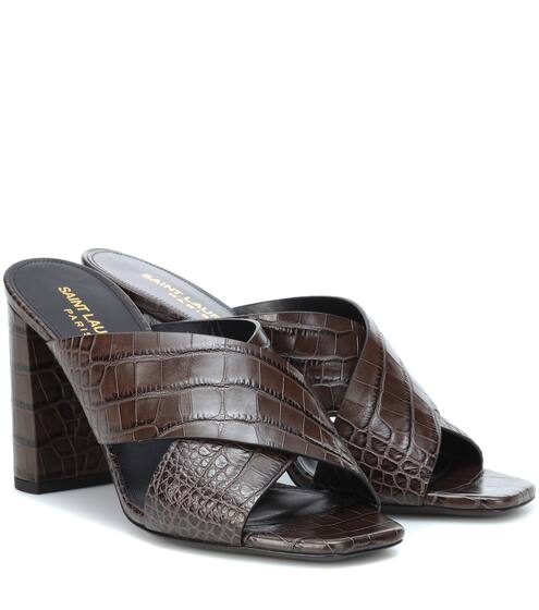 Loulou 100 embossed leather mules | Saint Laurent