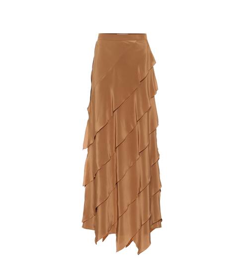High-rise silk-satin skirt | Max Mara