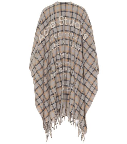 Cassiar checked wool cape | Acne Studios