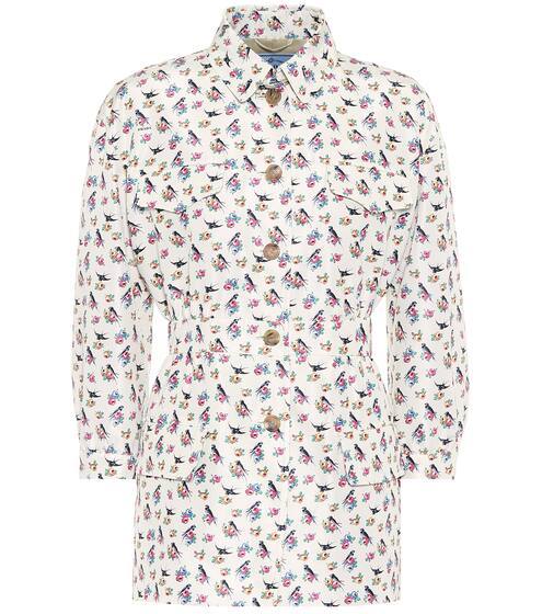 Floral silk-twill jacket | Prada
