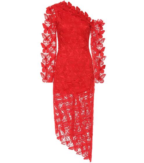 One-shoulder lace dress | David Koma