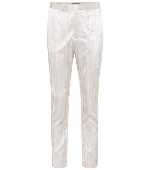 Pleated silk-blend satin pants | Saint Laurent
