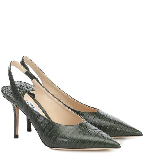 Ivy 85 croc-effect leather slingback pumps | Jimmy Choo