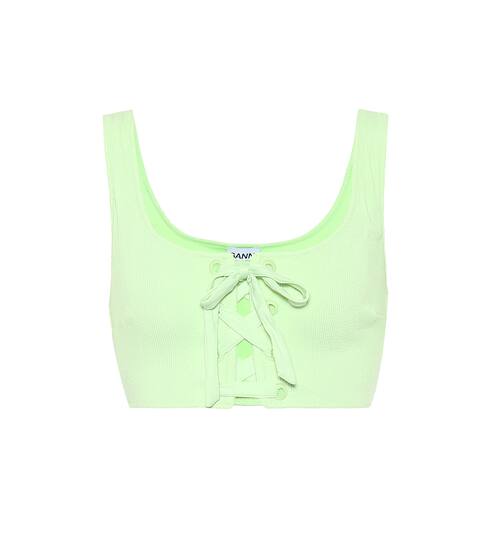 Lace-up bikini top | Ganni