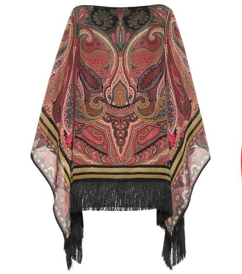 Printed silk poncho | Etro
