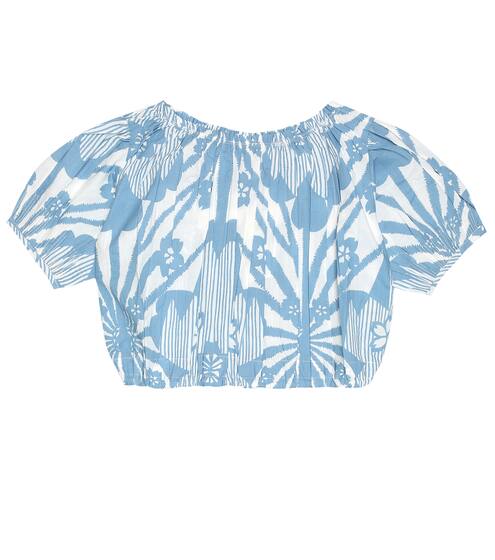 Queen's Park cropped cotton blouse | Caramel