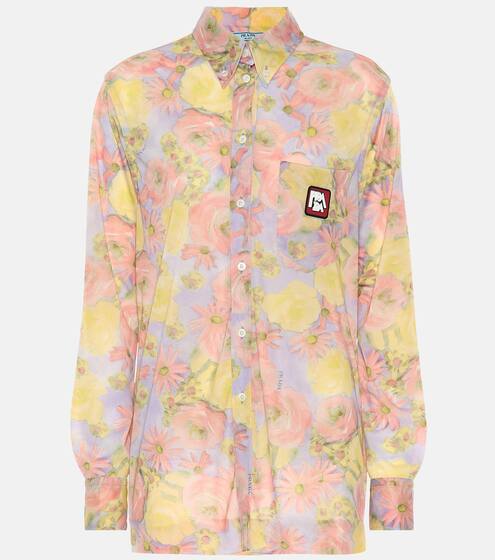 Floral crêpe shirt | Prada