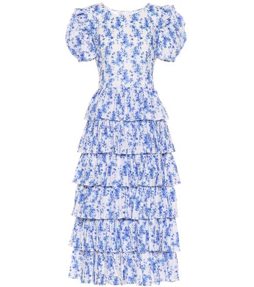 Rose floral cotton midi dress | Caroline Constas