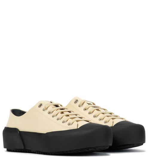 Leather platform sneakers | Jil Sander