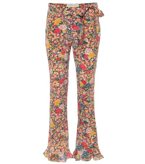 Mid-rise flared printed silk pants | Etro