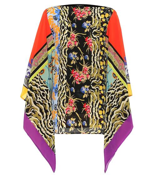 Printed silk poncho | Etro