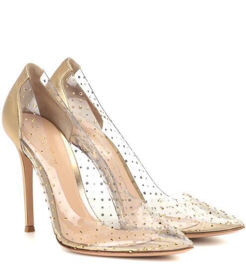 Exclusive to Mytheresa – Plexi 105 embellished leather pumps | Gianvito Rossi