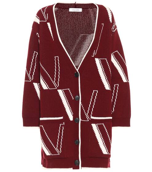 Logo wool-blend cardigan | Valentino