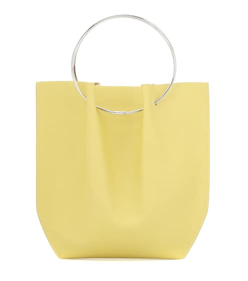 Flat Micro Circle leather tote | The Row