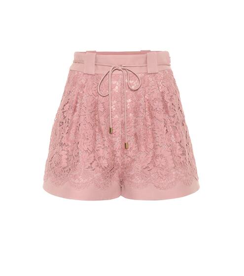 Wool and silk-blend lace shorts | Valentino