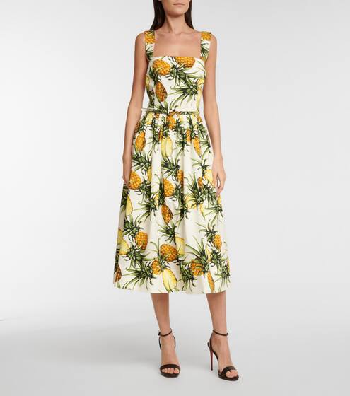 Printed stretch-cotton midi dress | Oscar de la Renta
