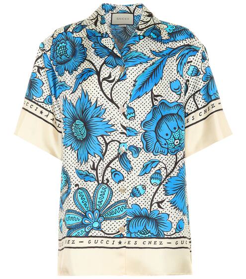 Bedrucktes Hemd aus Seide | Gucci
