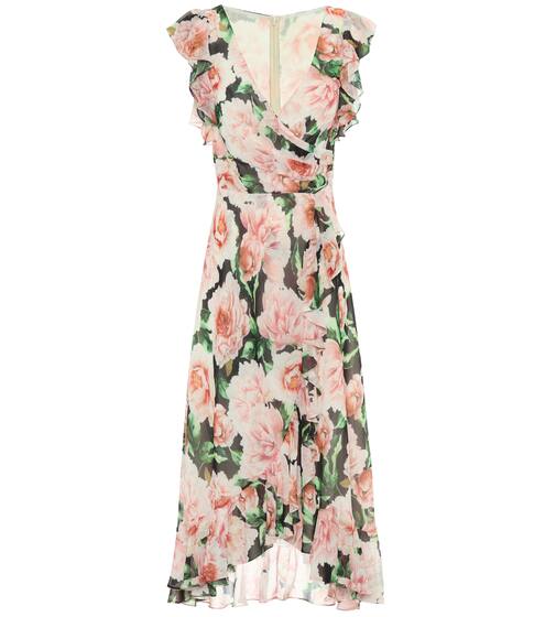 Floral crêpe midi dress | Costarellos