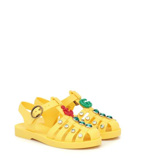 Embellished rubber sandals | Gucci Kids