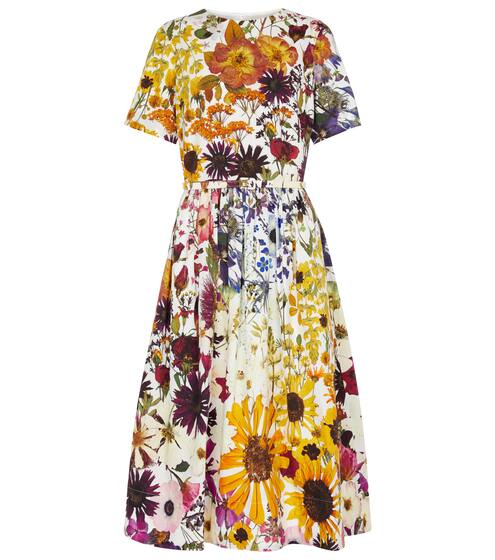 Floral stretch-cotton midi dress | Oscar de la Renta