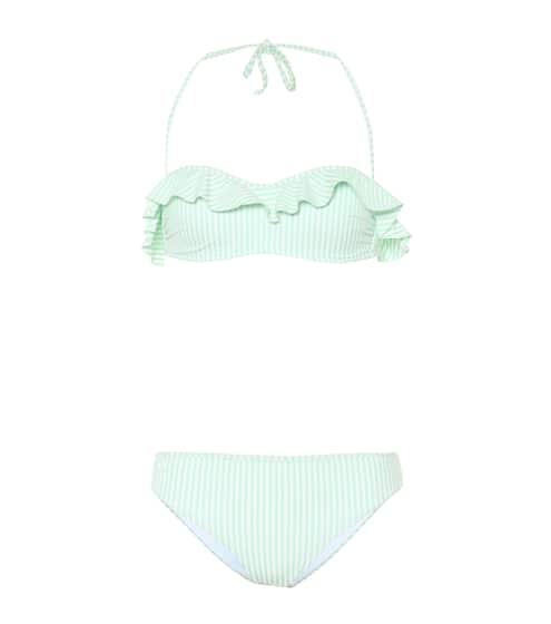 Stripped ruffled bikini set | Fendi