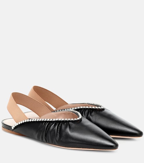 Leather slingback ballet flats | Miu Miu