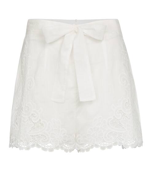 Brighton lace-trimmed cotton shorts | Zimmermann