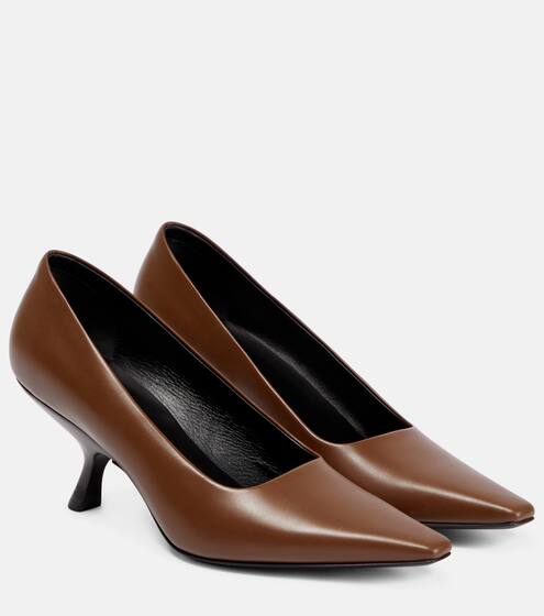 leather pumps low heel