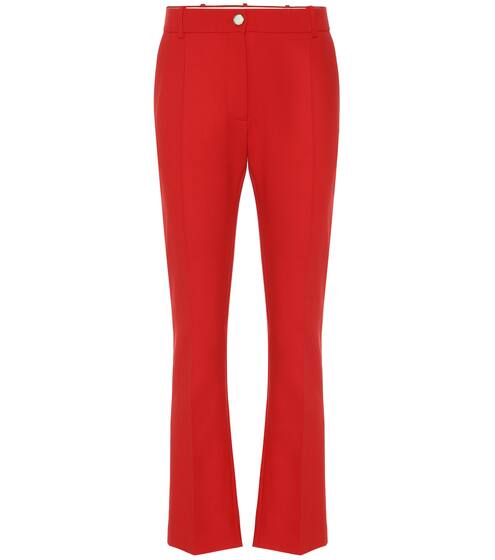 High-rise flared wool-blend pants | Valentino