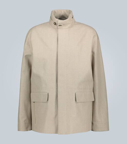 Linen jacket with hidden hood | Loro Piana