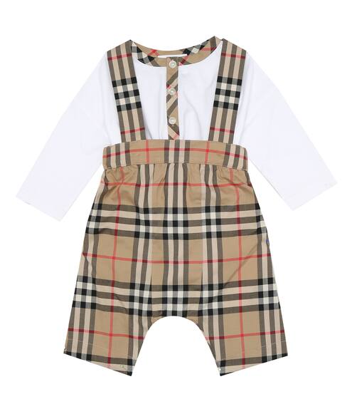 تبّان وسالوبيت لمولود جديد من القطن Vintage Check | Burberry Kids