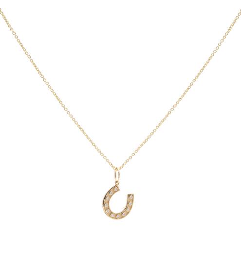 Halskette Horseshoe aus 14kt Gelbgold mit Diamanten | Sydney Evan