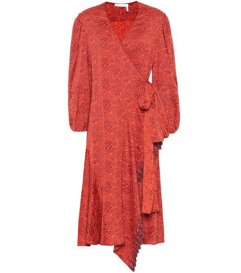 Floral jacquard wrap dress | Chloé