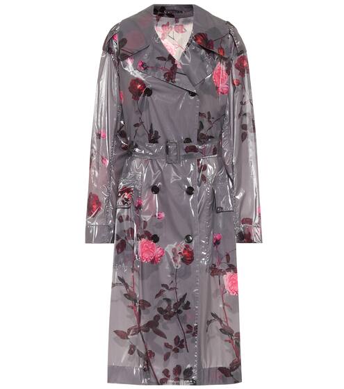 Floral laminated trench coat | Dries Van Noten