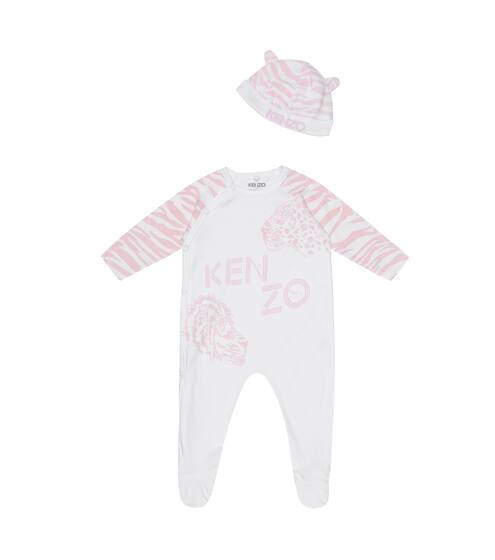 Baby printed cotton onesie and hat set | Kenzo Kids