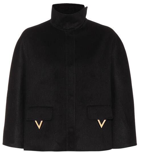 Angora wool-blend cape coat | Valentino