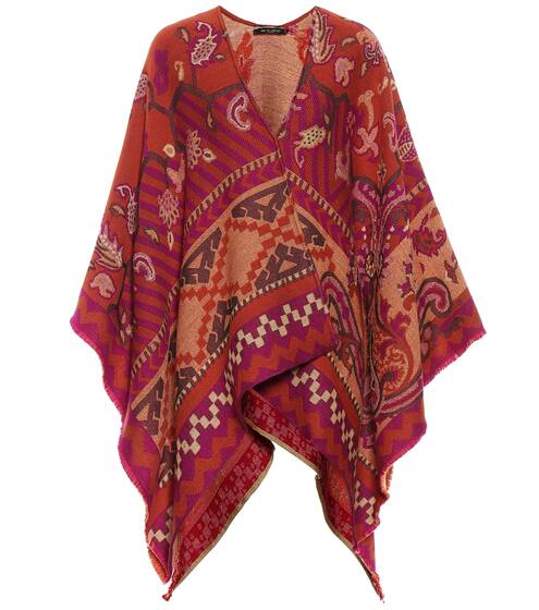 Wool and cotton-blend poncho | Etro