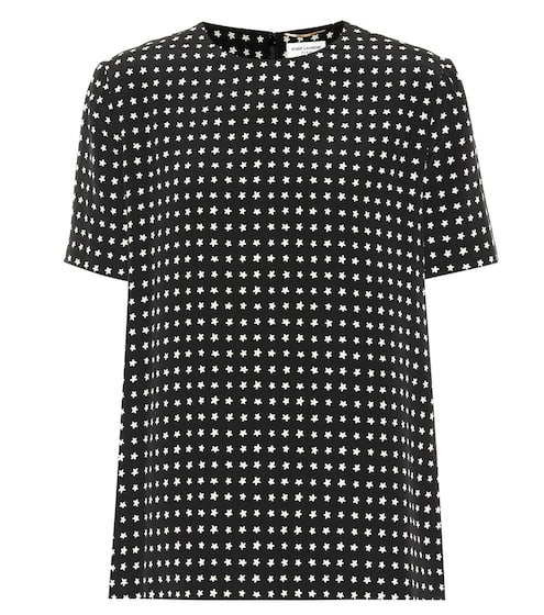 Star-printed silk top | Saint Laurent