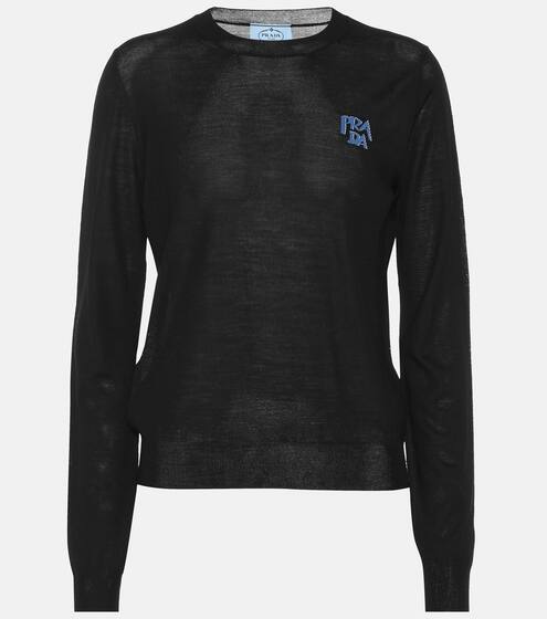 Logo intarsia wool sweater | Prada