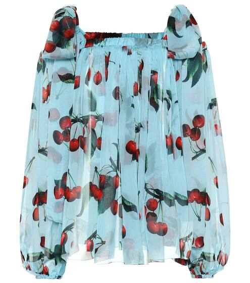 Exclusive to Mytheresa – cherry printed silk blouse | Dolce & Gabbana