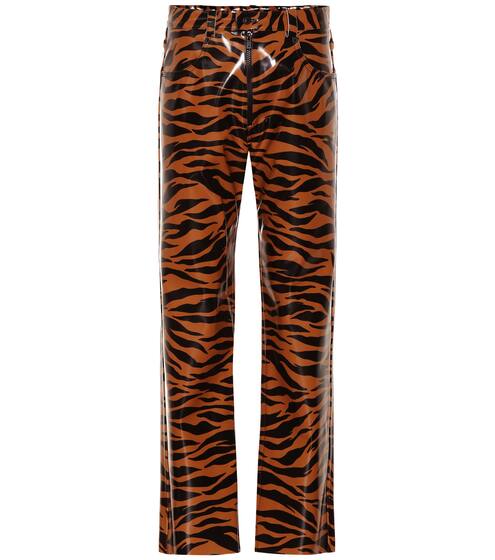 Tiger-print vinyl pants | Kwaidan Editions