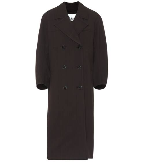 Checked double-breasted coat | Ganni