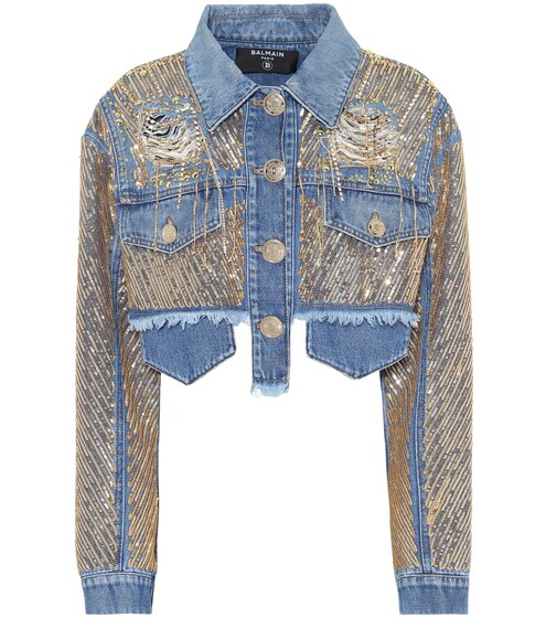 balmain denim jacket womens