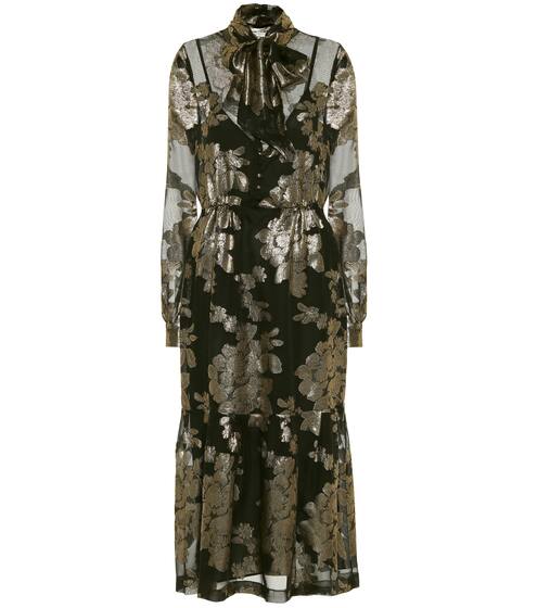 Floral silk-blend brocade dress | Saint Laurent