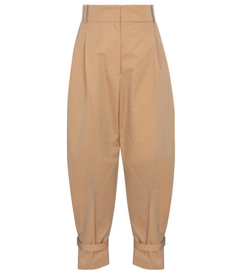 High-rise cotton carrot pants | Alexander McQueen