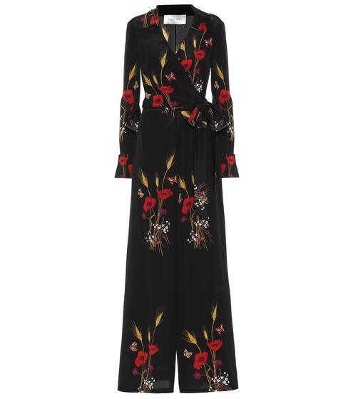 Floral-printed silk jumpsuit | Valentino