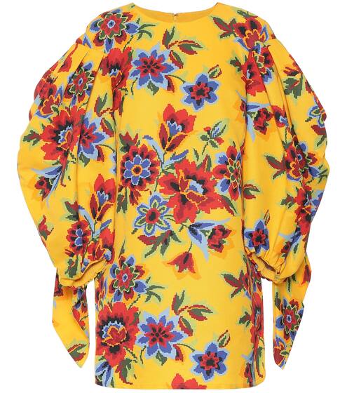 Floral cotton and silk minidress | Carolina Herrera