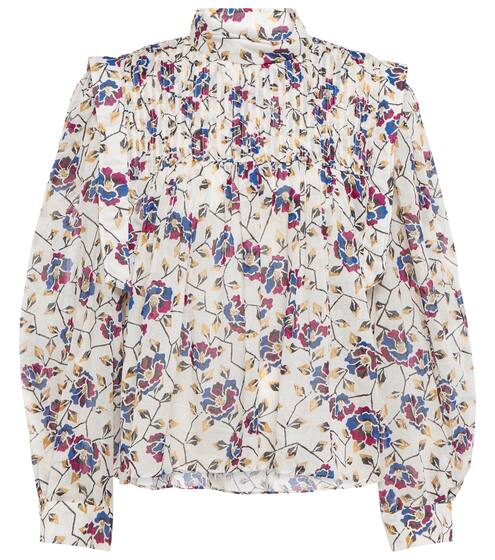 Vega floral pintucked cotton blouse | Isabel Marant, Étoile