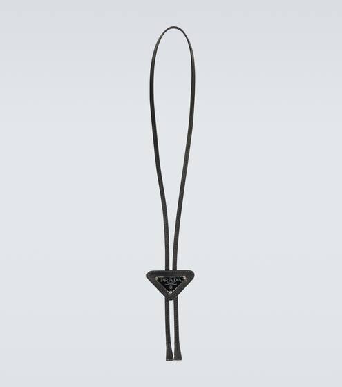 Saffiano triangle necklace with logo | Prada